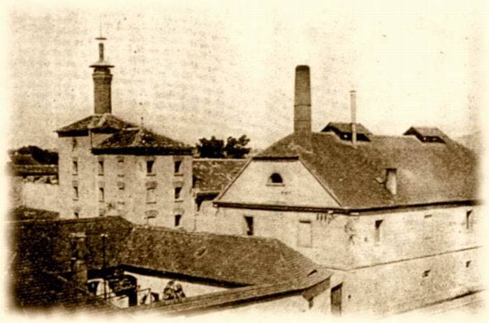 Dobová fotografie areálu pivovaru v Libochovicích z roku 1937.
